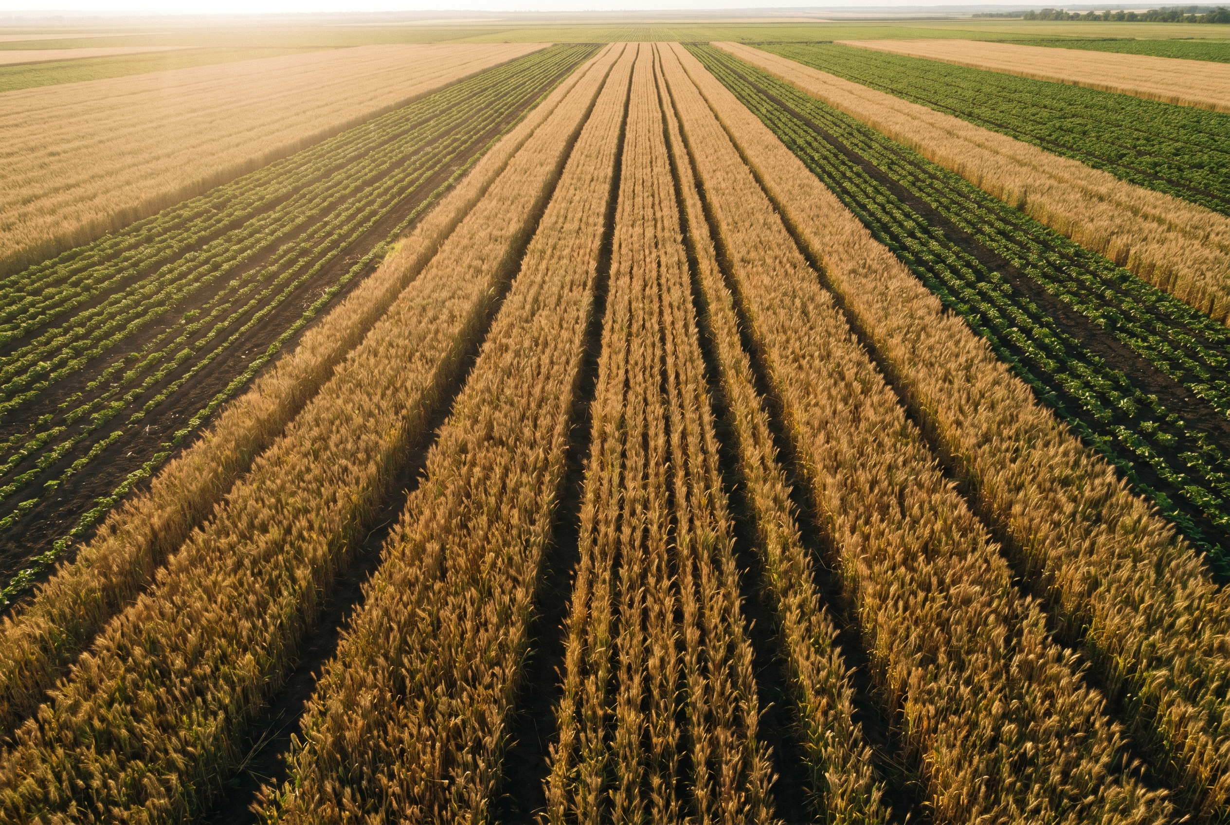 Thriving productive agricultural field showing real world crop results